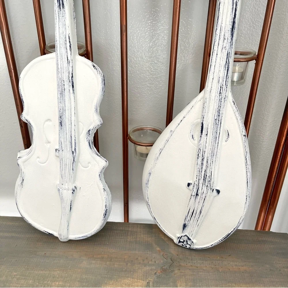 Eclectic Revival Distressed Upcycled Vintage 1960 Royal Hanging Violin Mandolin - Picture 3 of 9